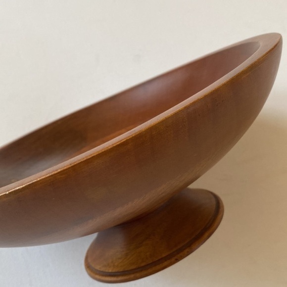 Vintage potpourri wooden round pedestal bowl - Picture 4 of 4